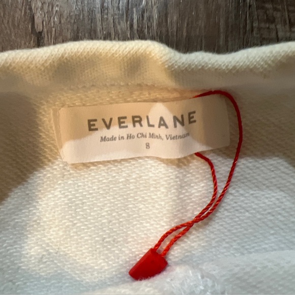 Everlane Women's White 100% Human Long Sleeve Crewneck Sweatshirt SZ Small - Picture 3 of 6